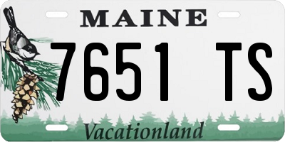 ME license plate 7651TS
