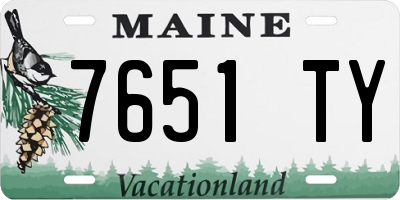 ME license plate 7651TY