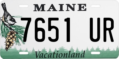 ME license plate 7651UR