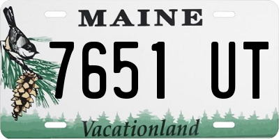 ME license plate 7651UT