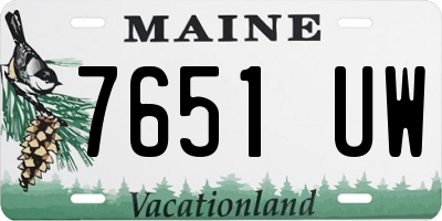 ME license plate 7651UW