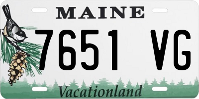 ME license plate 7651VG