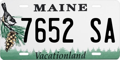 ME license plate 7652SA