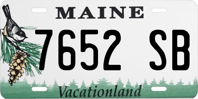 ME license plate 7652SB