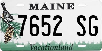 ME license plate 7652SG