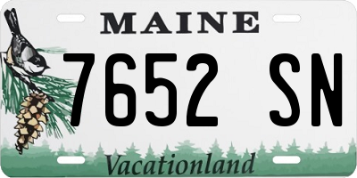 ME license plate 7652SN
