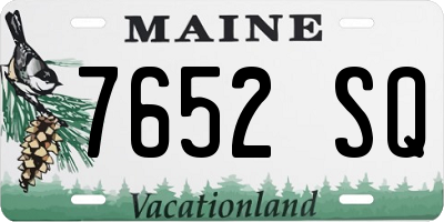 ME license plate 7652SQ