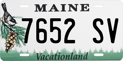 ME license plate 7652SV