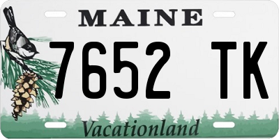 ME license plate 7652TK