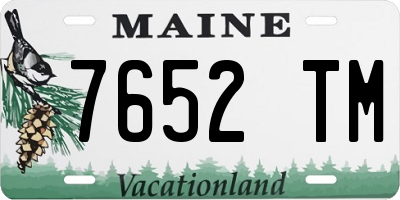 ME license plate 7652TM