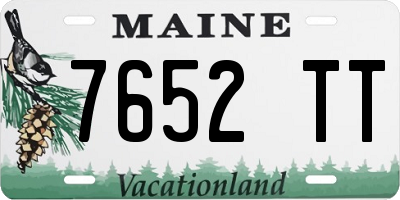 ME license plate 7652TT