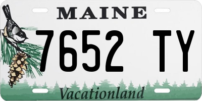 ME license plate 7652TY