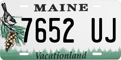 ME license plate 7652UJ