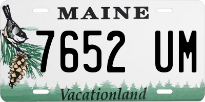 ME license plate 7652UM