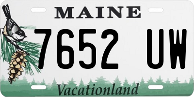 ME license plate 7652UW