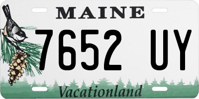 ME license plate 7652UY