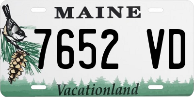 ME license plate 7652VD