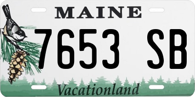 ME license plate 7653SB