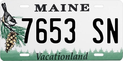 ME license plate 7653SN