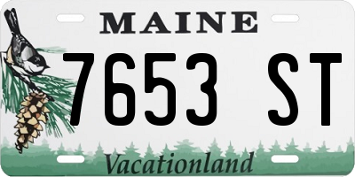 ME license plate 7653ST