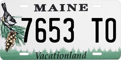 ME license plate 7653TO