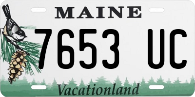 ME license plate 7653UC