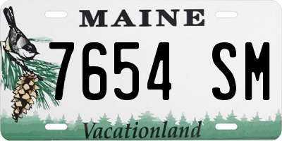 ME license plate 7654SM