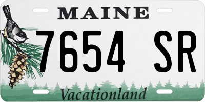 ME license plate 7654SR