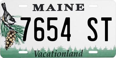ME license plate 7654ST