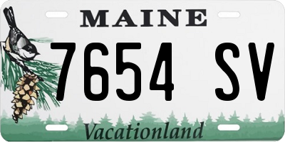 ME license plate 7654SV