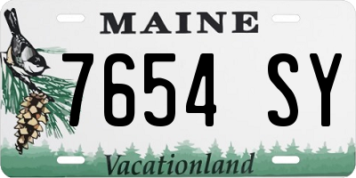 ME license plate 7654SY