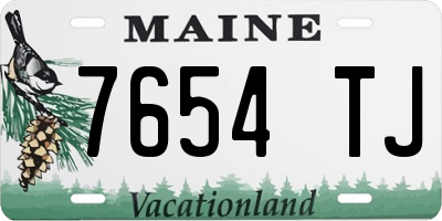 ME license plate 7654TJ