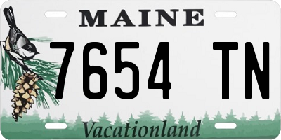 ME license plate 7654TN