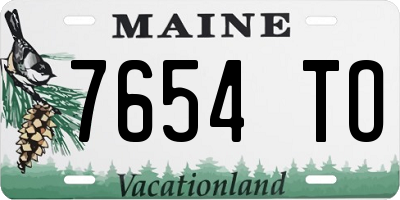 ME license plate 7654TO