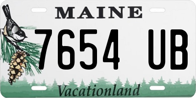 ME license plate 7654UB