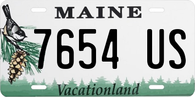 ME license plate 7654US