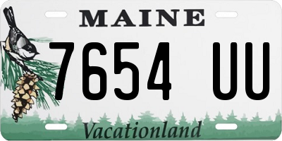 ME license plate 7654UU