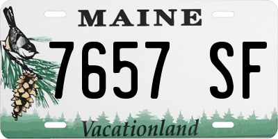 ME license plate 7657SF