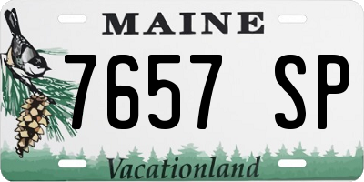 ME license plate 7657SP