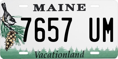 ME license plate 7657UM