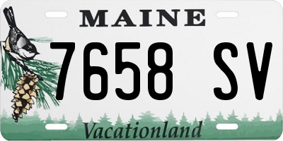 ME license plate 7658SV