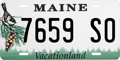 ME license plate 7659SO