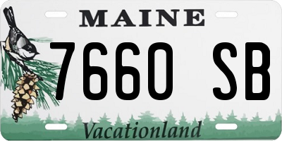 ME license plate 7660SB