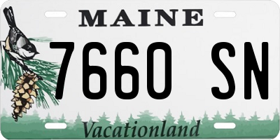 ME license plate 7660SN
