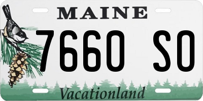 ME license plate 7660SO