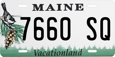 ME license plate 7660SQ