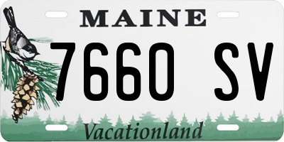ME license plate 7660SV