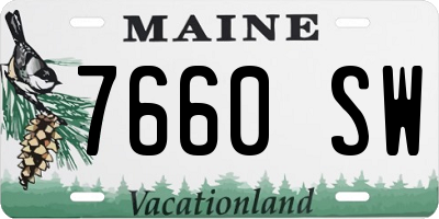ME license plate 7660SW