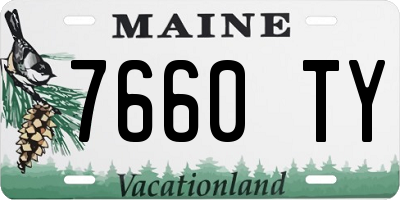 ME license plate 7660TY