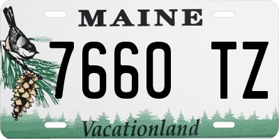 ME license plate 7660TZ